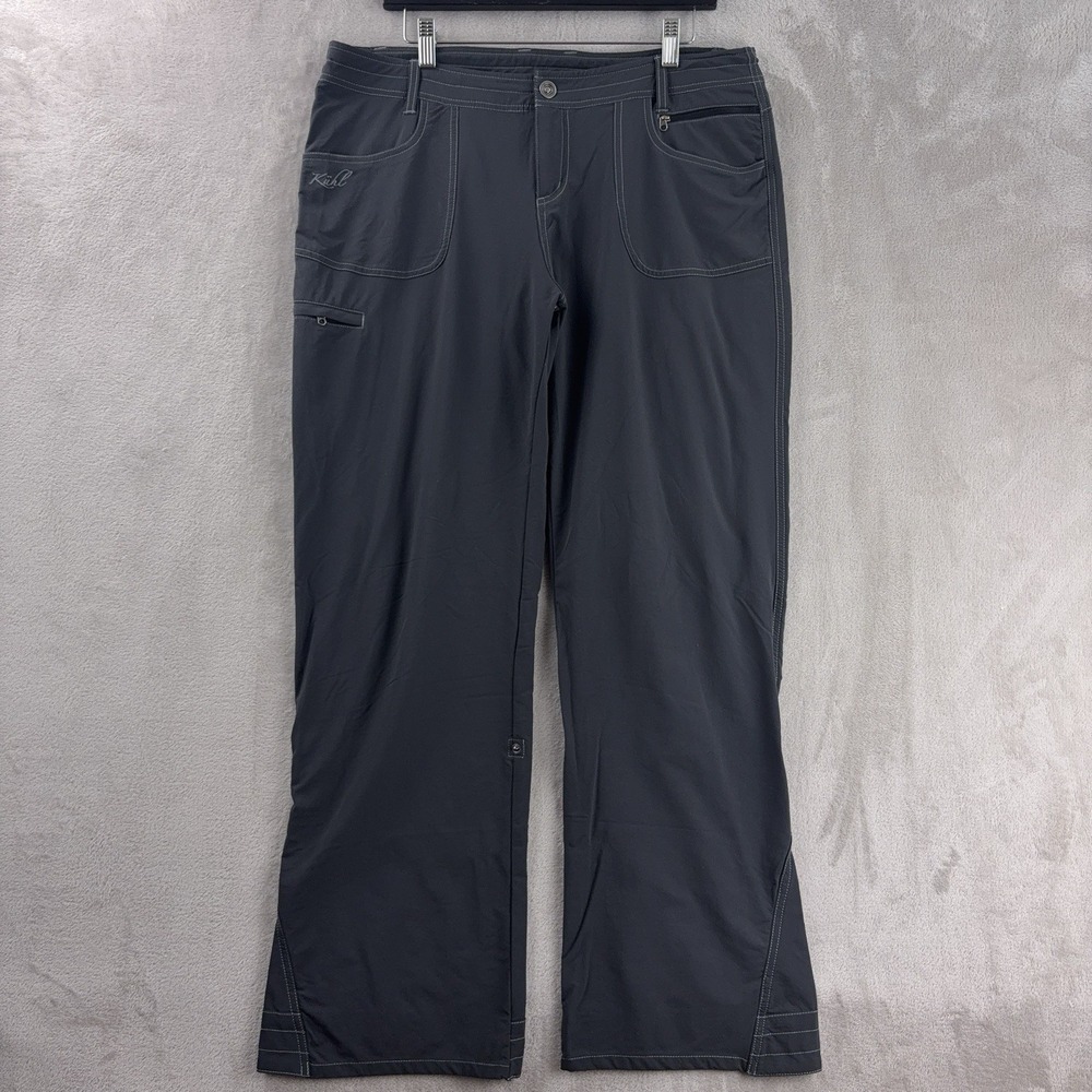 Kuhl Pants Womens Size 14 Gray‎ Outdoor Hiking Cargo Stretch Nylon Spandex